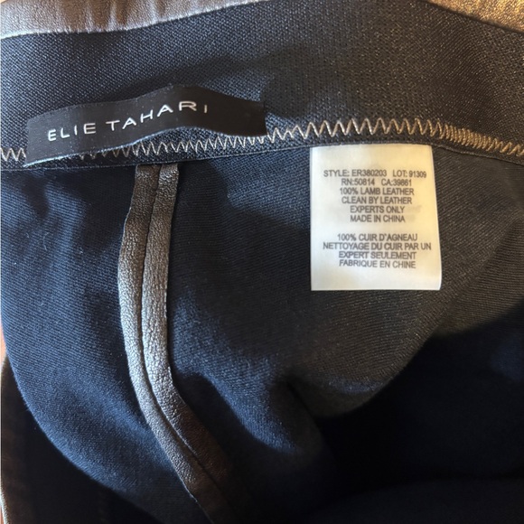 Two pair of brand new Elie Tahiri pants with lamb leather! - Picture 3 of 7